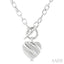 Silver Heart Toggle Diamond Fashion Necklace