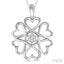 Silver Heart Shape Diamond Fashion Pendant