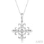 Silver Fleur De Lis Diamond Fashion Pendant
