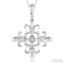Silver Fleur De Lis Diamond Fashion Pendant