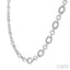 Silver Bold Oval Rope Link Diamond Necklace