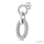 Silver Bold Oval Rope Link Diamond Earrings