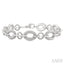 Silver Bold Oval Rope Link Diamond Bracelet