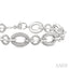Silver Bold Oval Rope Link Diamond Bracelet
