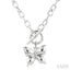 Silver Butterfly Mosaic Toggle Diamond Fashion Necklace