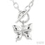 Silver Butterfly Mosaic Toggle Diamond Fashion Necklace
