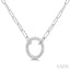 Silver Round Shape Paperclip Diamond Fashion Pendant