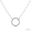 Silver Round Shape Paperclip Diamond Fashion Pendant