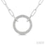 Silver Round Shape Paperclip Diamond Fashion Pendant