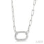 Silver Paperclip Diamond Fashion Pendant
