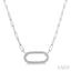 Silver Paperclip Diamond Fashion Pendant