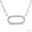 Silver Paperclip Diamond Fashion Pendant