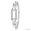 Silver Paperclip Diamond Fashion Hoop Earrings