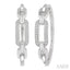 Silver Paperclip Diamond Fashion Hoop Earrings