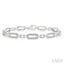 Silver Paperclip Diamond Fashion Bracelet