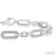 Silver Paperclip Diamond Fashion Bracelet