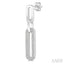 Silver Paperclip Diamond Fashion Long Earrings