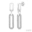 Silver Paperclip Diamond Fashion Long Earrings
