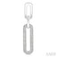 Silver Paperclip Diamond Fashion Long Earrings