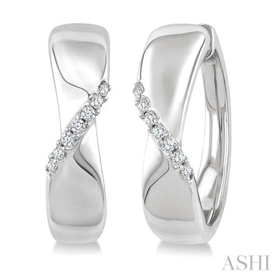 Silver Diamond Fashion Hoop Earrings