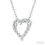 Silver Heart Shape Petite Diamond Fashion Pendant