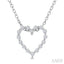 Silver Heart Shape Petite Diamond Fashion Pendant
