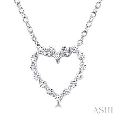 Silver Heart Shape Petite Diamond Fashion Pendant