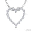 Silver Heart Shape Petite Diamond Fashion Pendant