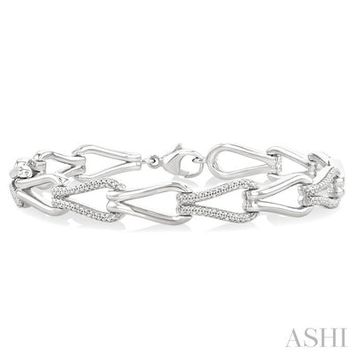 Silver Bold Knot Diamond Fashion Bracelet