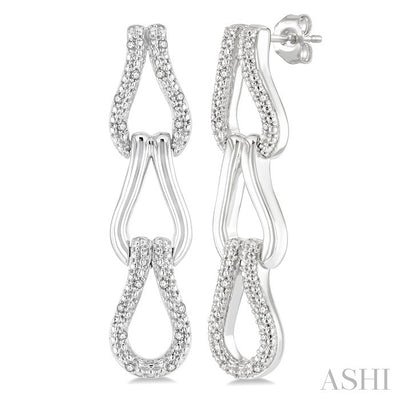 Silver Bold Knot Diamond Fashion Earrings