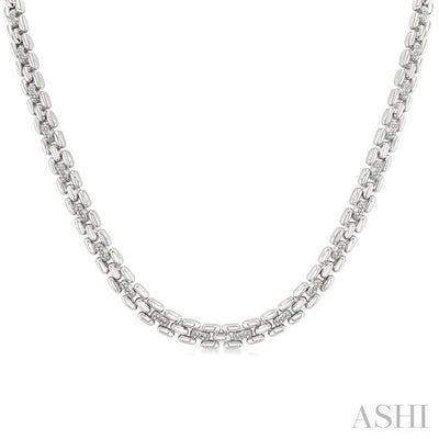 Silver Bold Panther Link Diamond Fashion Necklace
