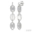 Silver Bold Mariner Link Diamond Fashion Earrings