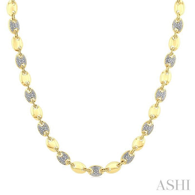 Gold Vermeil Bold Mariner Link Diamond Fashion Necklace