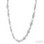 Silver Bold Mariner Link Diamond Fashion Necklace