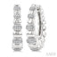 Silver Bold Diamond Hoop Fashion Earrings