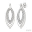 Silver Bold Marquise Shape Diamond Fashion Earrings