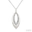 Silver Bold Marquise Shape Diamond Fashion Pendant