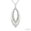 Silver Bold Marquise Shape Diamond Fashion Pendant