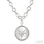 Silver Compass Medallion Diamond Fashion Pendant