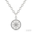 Silver Compass Medallion Diamond Fashion Pendant
