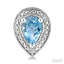 Silver Pear Shape Gemstone & Diamond Earrings