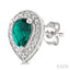 Silver Pear Shape Gemstone & Diamond Earrings