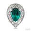 Silver Pear Shape Gemstone & Diamond Earrings