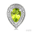 Silver Pear Shape Gemstone & Diamond Earrings