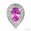 Silver Pear Shape Gemstone & Diamond Earrings