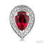 Silver Pear Shape Gemstone & Diamond Earrings