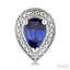 Silver Pear Shape Gemstone & Diamond Earrings