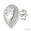 Silver Pear Shape Gemstone & Diamond Earrings