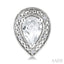 Silver Pear Shape Gemstone & Diamond Earrings