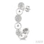 Bead Bijoux Silver Bold Diamond Half Hoop Earrings